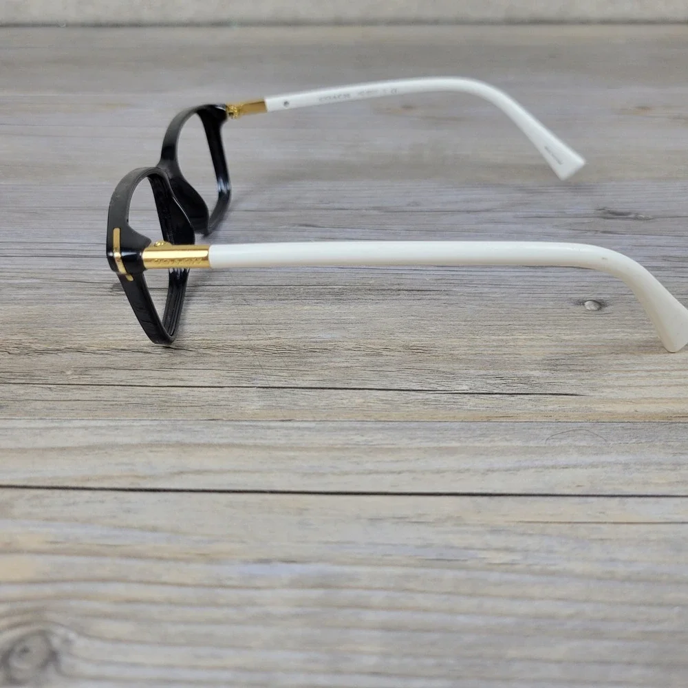 Coach Eyeglass Frames HC 6077 5340 Black/Ivory Rectangular Women 51-15-135